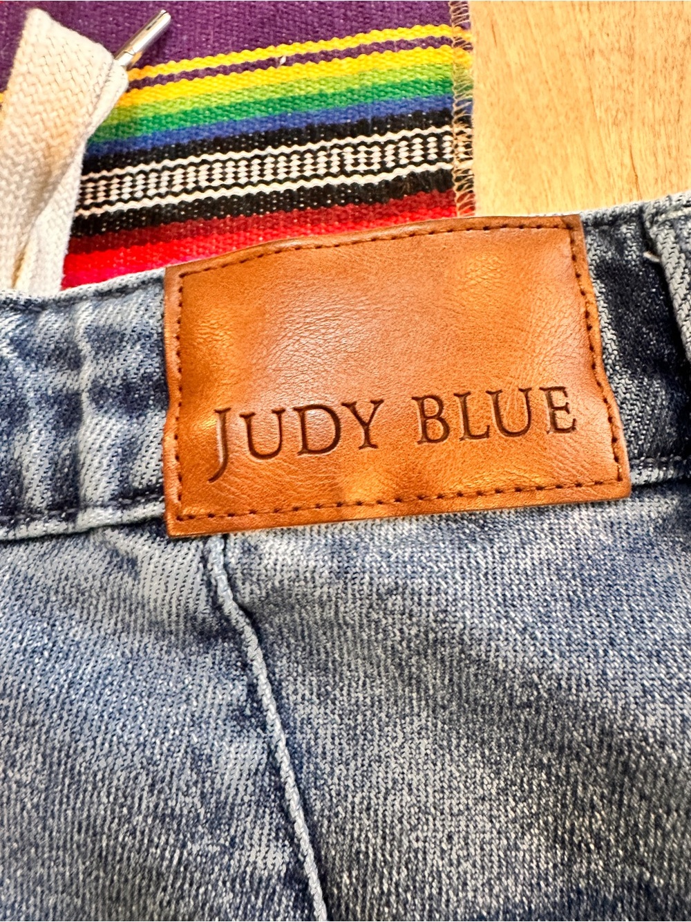 Judy Blue Light Wash Drawstring Boyfriend Jeans - Picture 7 of 9